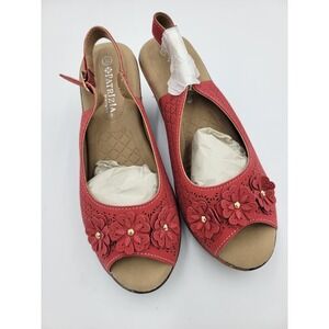 Patrizia by Spring Step Women Peep Toe Doriday Flower Slingback Sandal Sz 38 (7)
